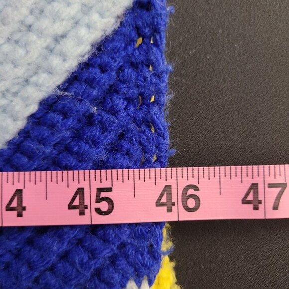 Vintage Crochet Chevron Granny Afghan Throw Blanket Handmade 46x78 - Picture 4 of 4